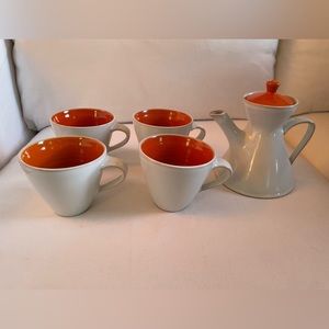 Vintage Jonathan Adler mugs and teapot